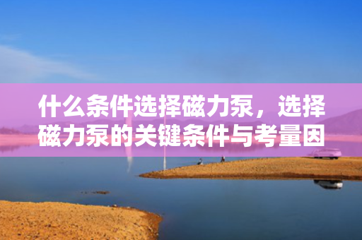 什么条件选择磁力泵，选择磁力泵的关键条件与考量因素