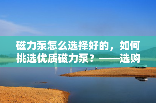磁力泵怎么选择好的，如何挑选优质磁力泵？——选购指南与技巧