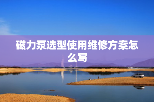 磁力泵选型使用维修方案怎么写