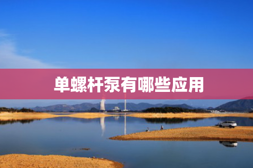  单螺杆泵有哪些应用