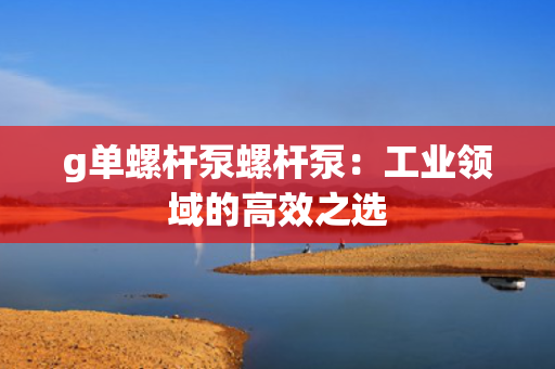 g单螺杆泵螺杆泵：工业领域的高效之选