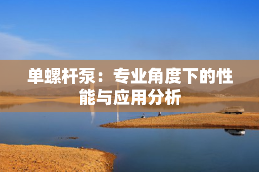单螺杆泵：专业角度下的性能与应用分析
