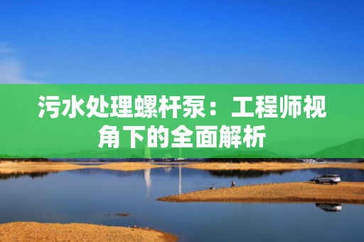 污水处理螺杆泵：工程师视角下的全面解析
