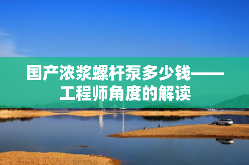 国产浓浆螺杆泵多少钱——工程师角度的解读