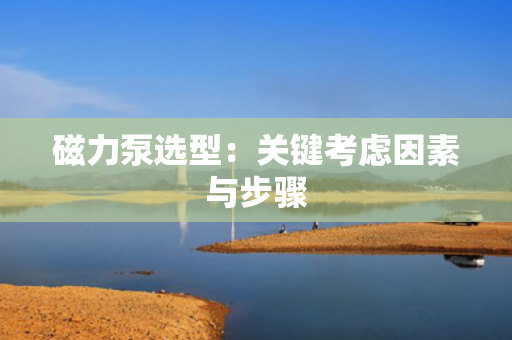 磁力泵选型：关键考虑因素与步骤