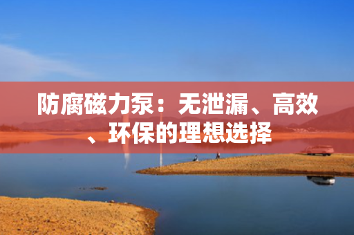 防腐磁力泵：无泄漏、高效、环保的理想选择