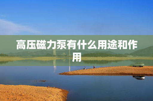 高压磁力泵有什么用途和作用