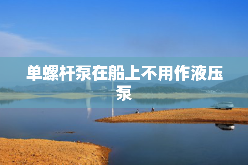单螺杆泵在船上不用作液压泵